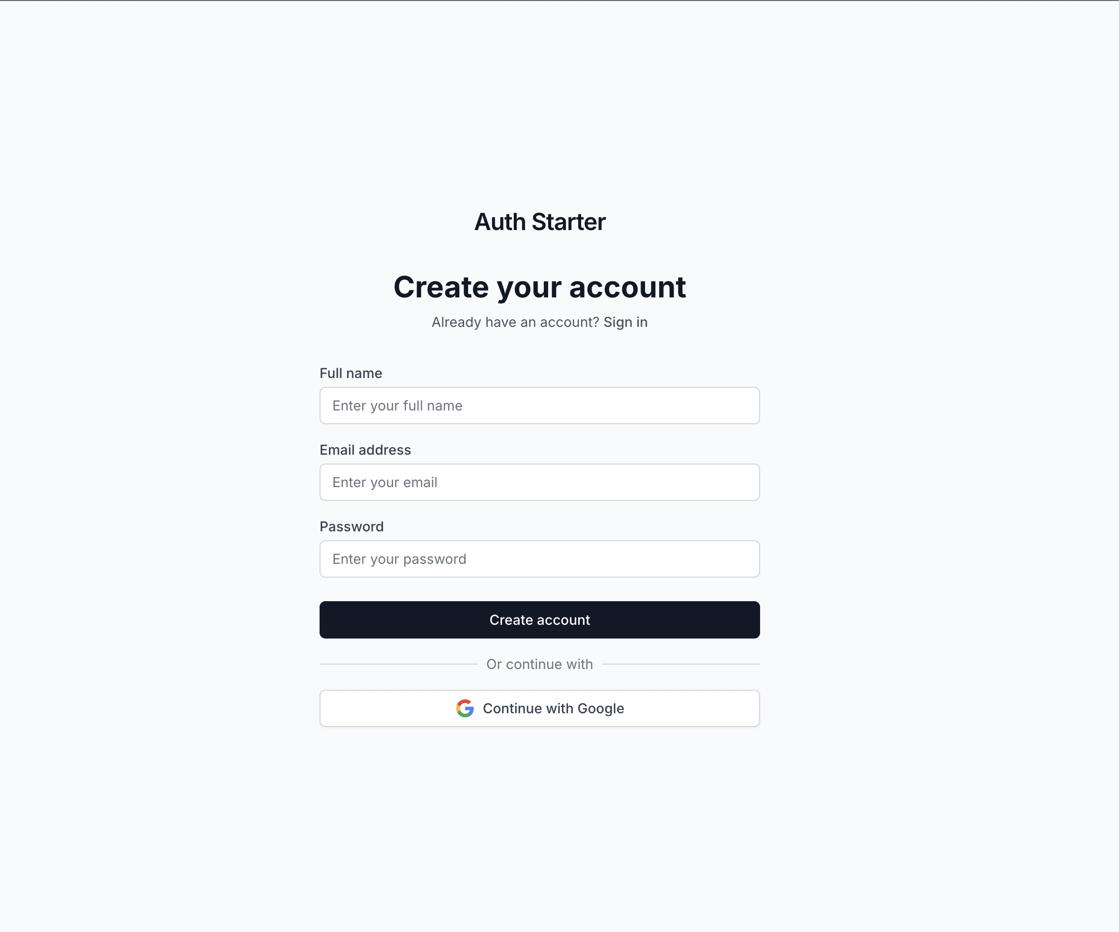 Create your account