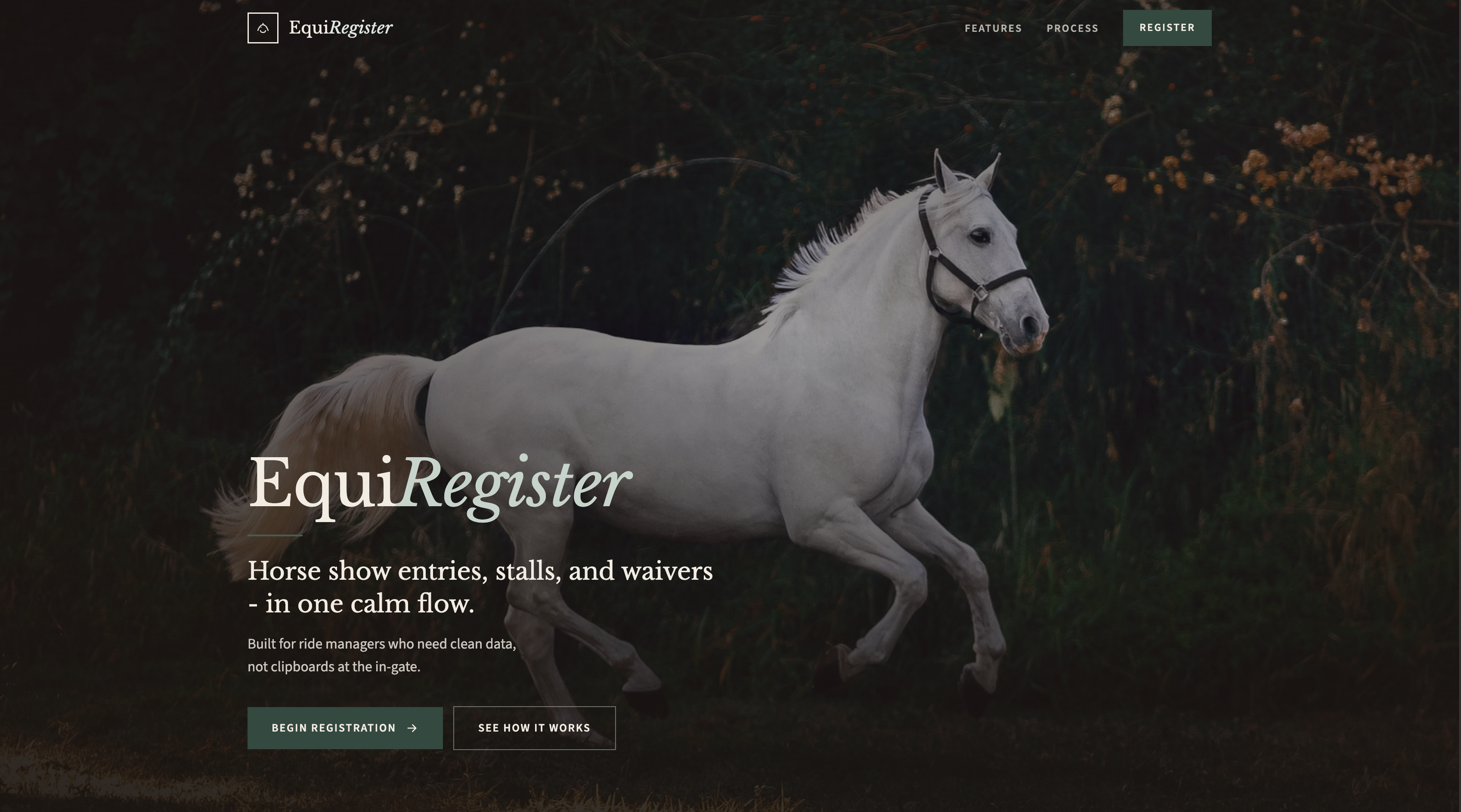EquiRegister equestrian event registration template preview