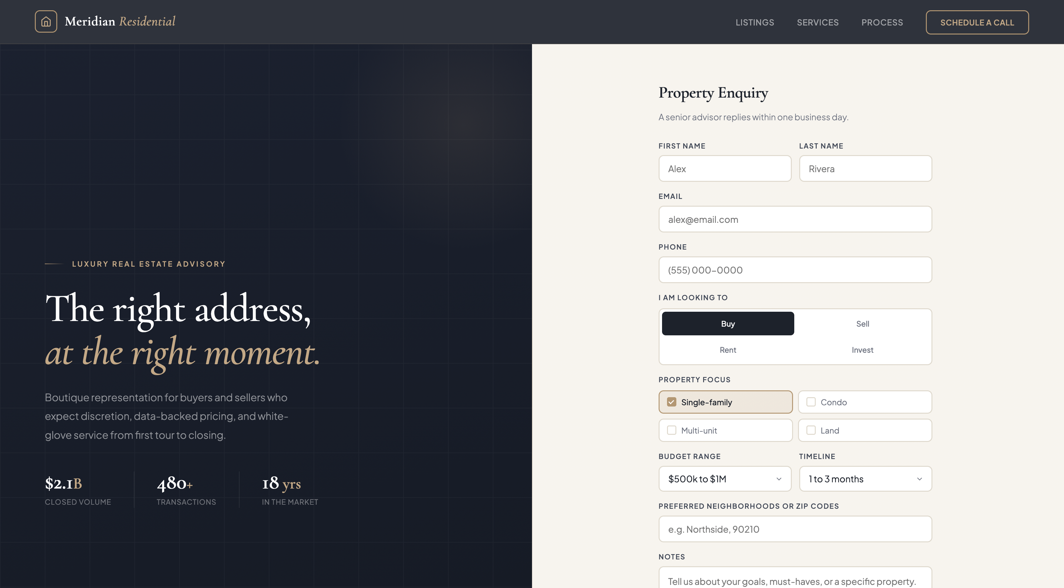 Real estate template preview