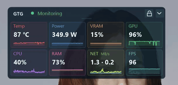 Double-clicking the RAM card: the card fills with falling blocks while the work runs, then reports the memory released
