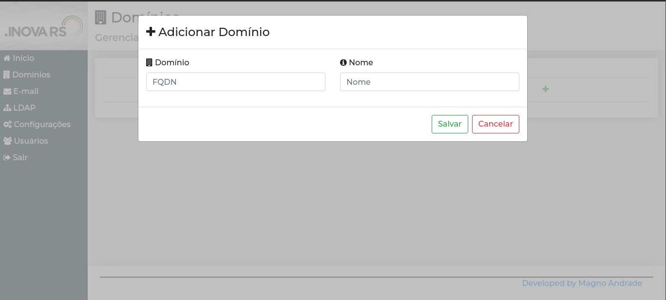 configuracao de dominio