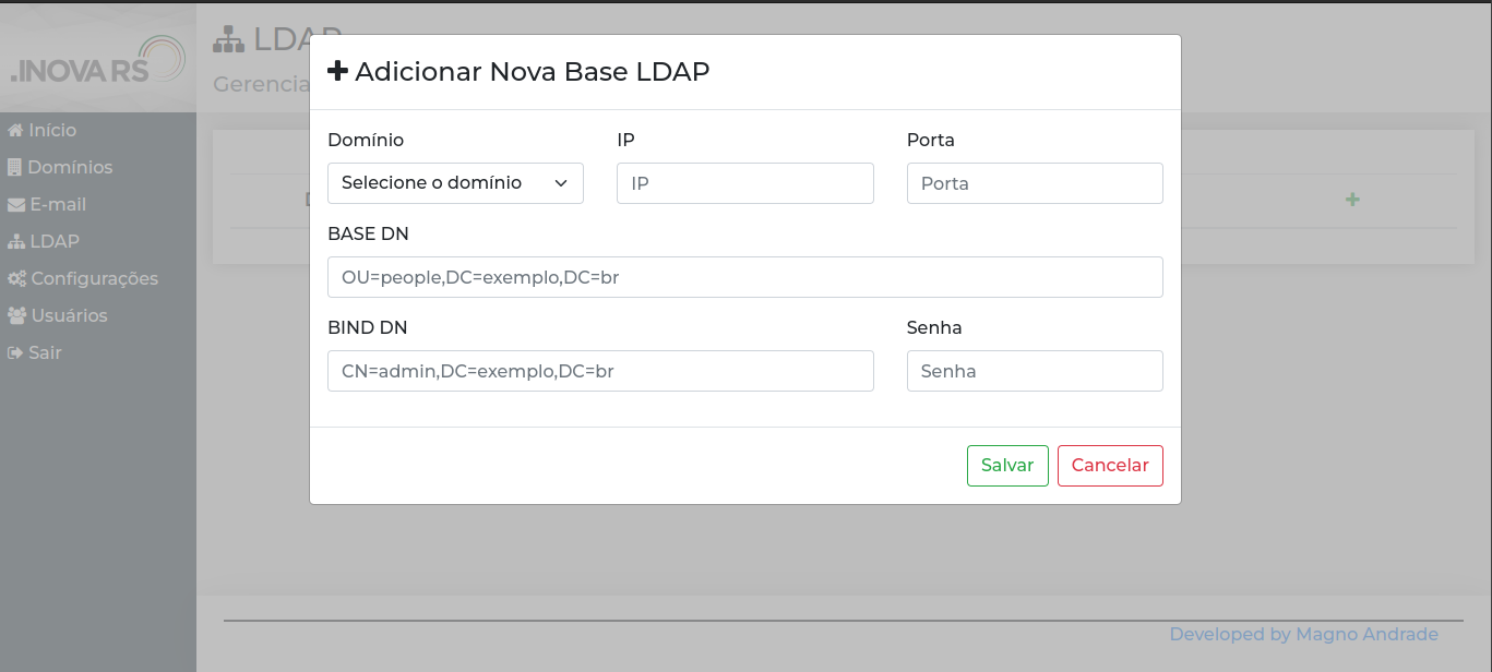 configuracao de ldao