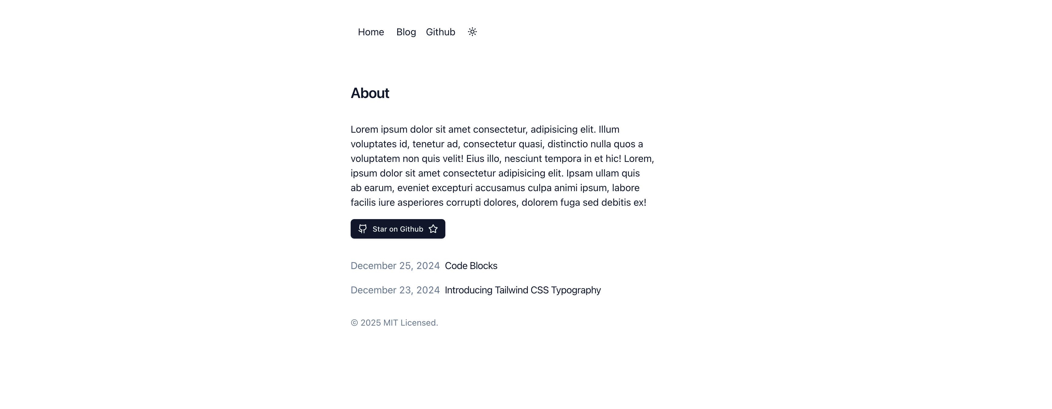 tss-blog-starter 网站模板截图