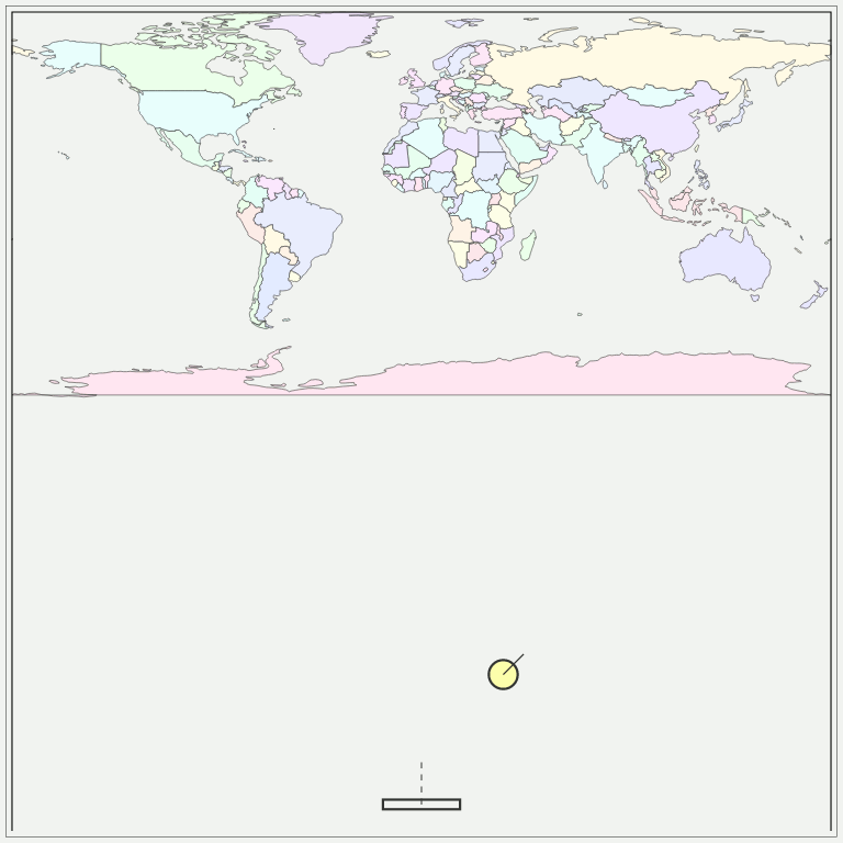 Preview of the Game displaying world countries in EPSG:4326