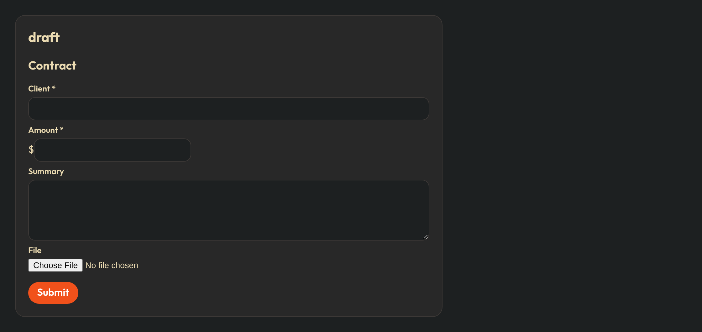 Draft task, dark