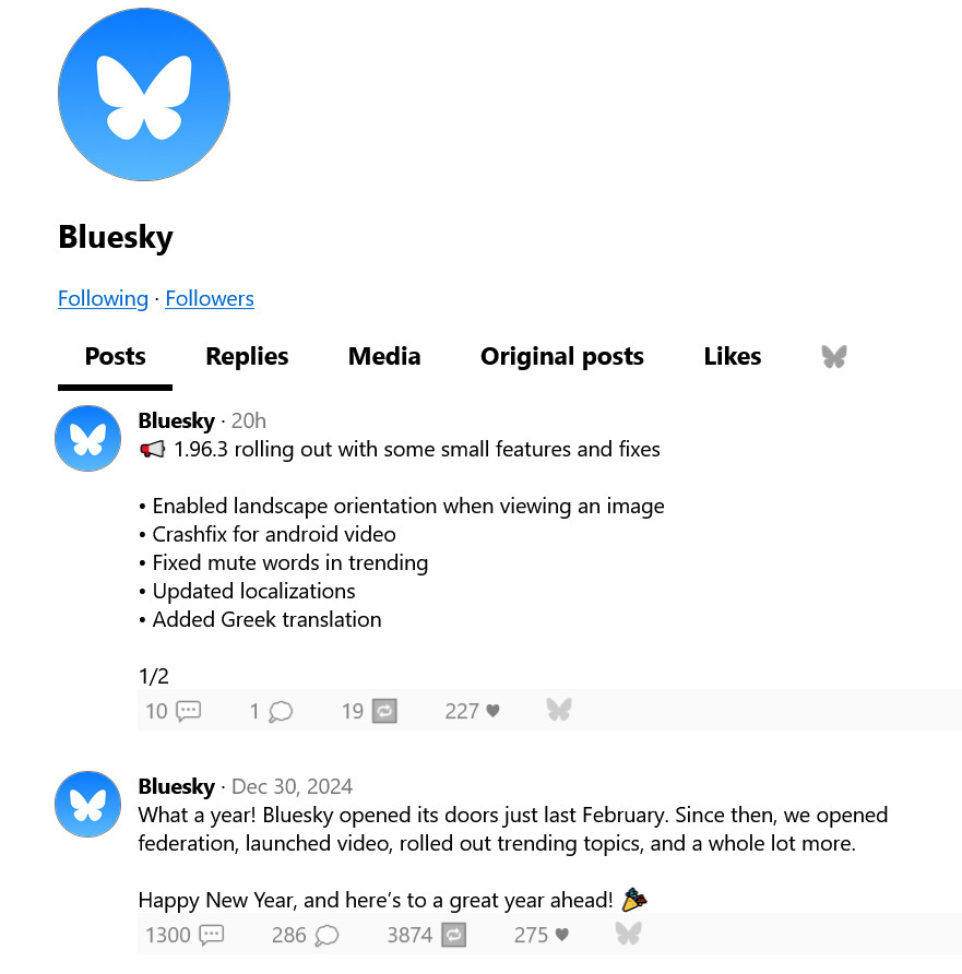 Screenshot of the bsky.app profile on AppViewLite