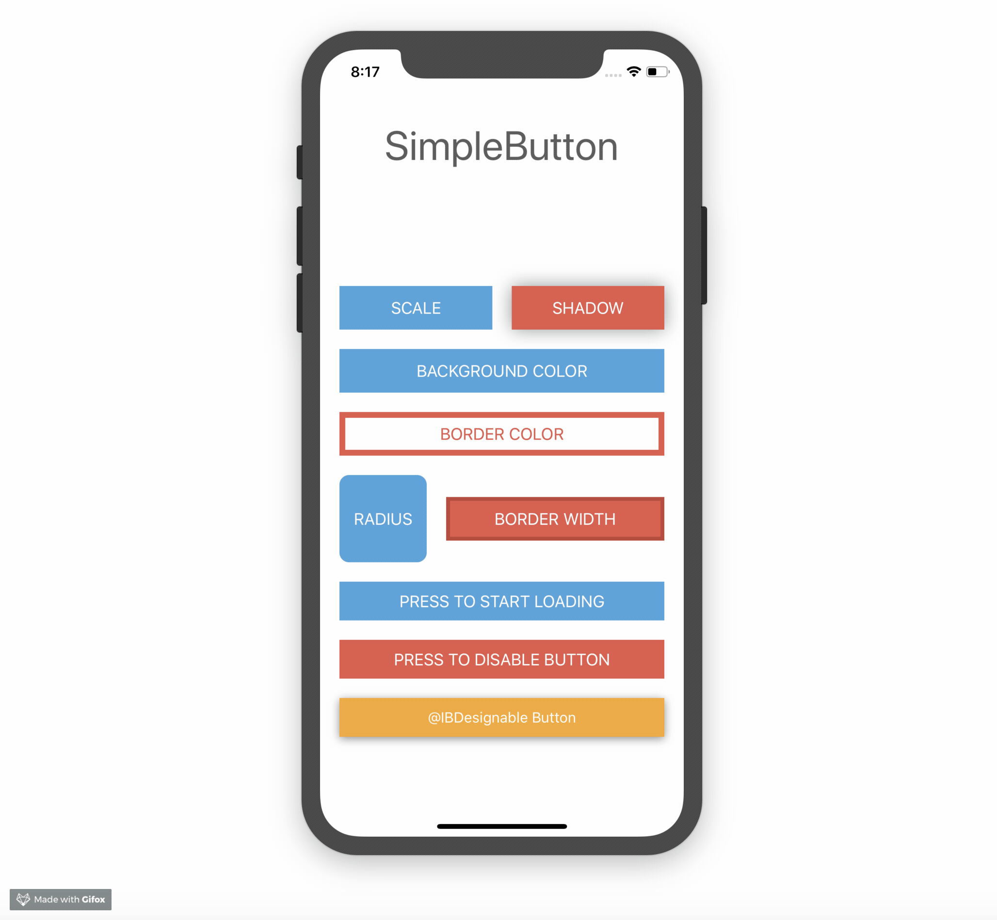 GitHub - aloco/SimpleButton: Simple UIButton subclass with additional state  change animations (. backgroundColor) and missing features