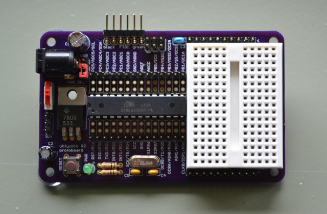 r2 from oshpark w/ mini breadboard