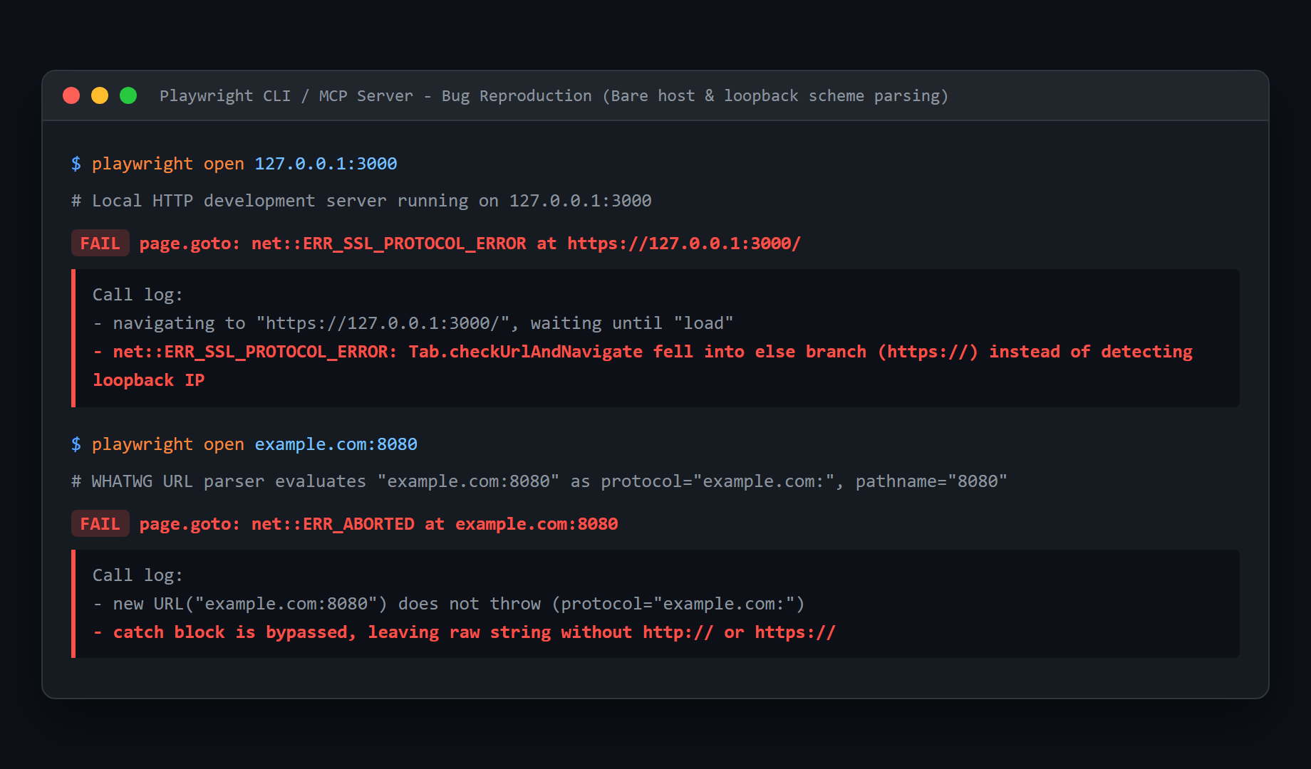 MCP Bare URL Reproduction