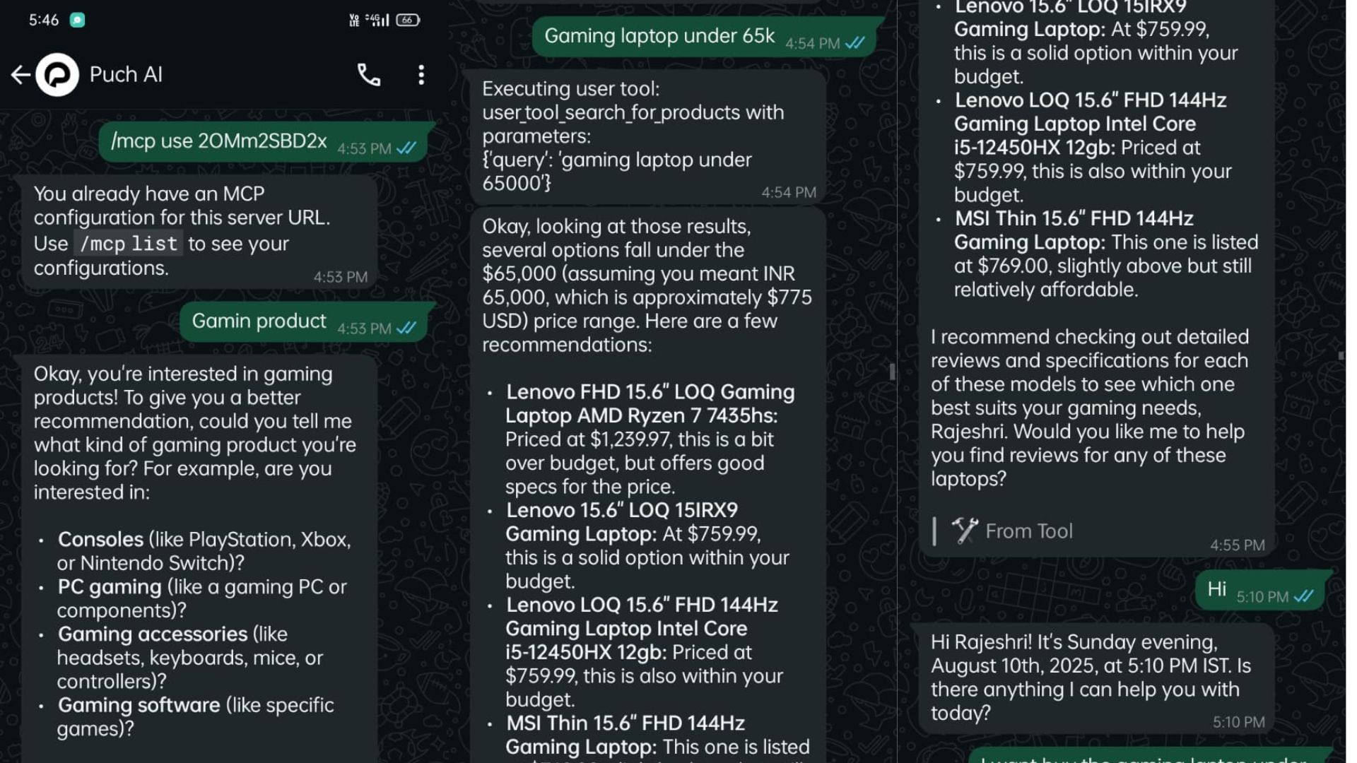 Output WhatsApp