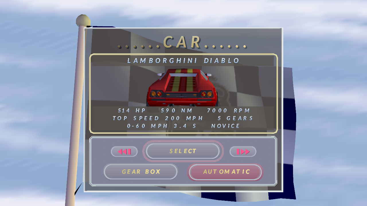 Car selection with replacement text and optional details