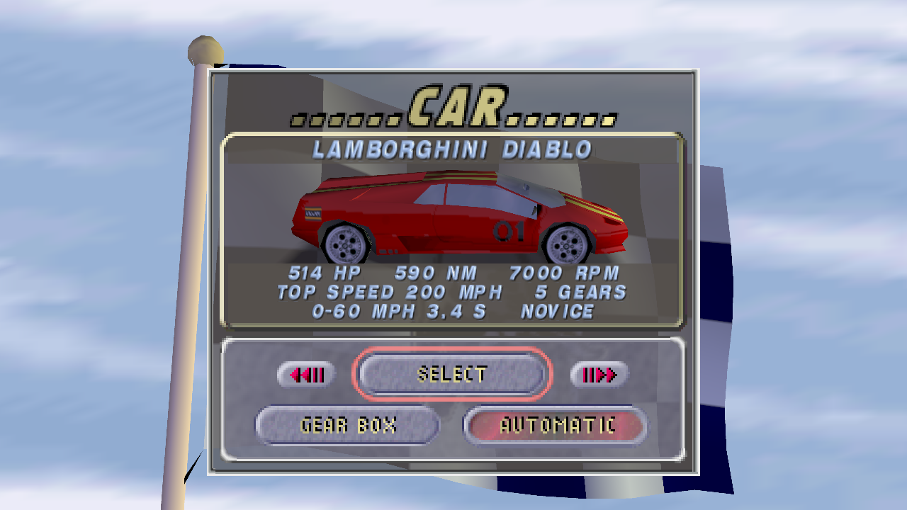 Car select with the details card
