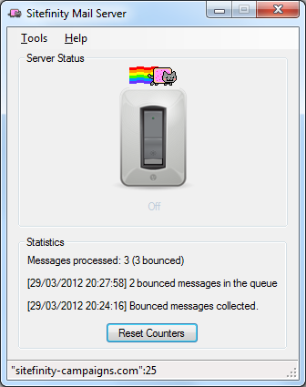 SitefinityMailServer main window