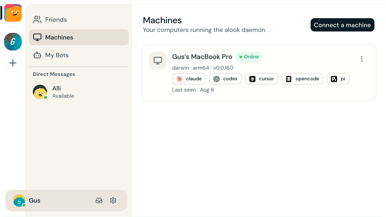 Pair a machine. Run the agent locally.