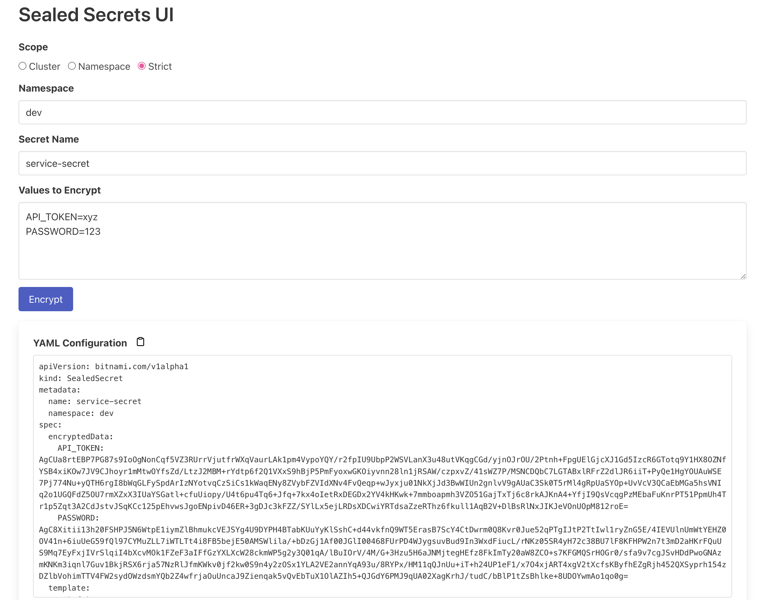Sealed Secrets UI