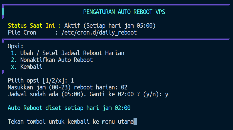 Auto Reboot Time Setting