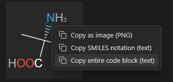 Screenshot of context menu