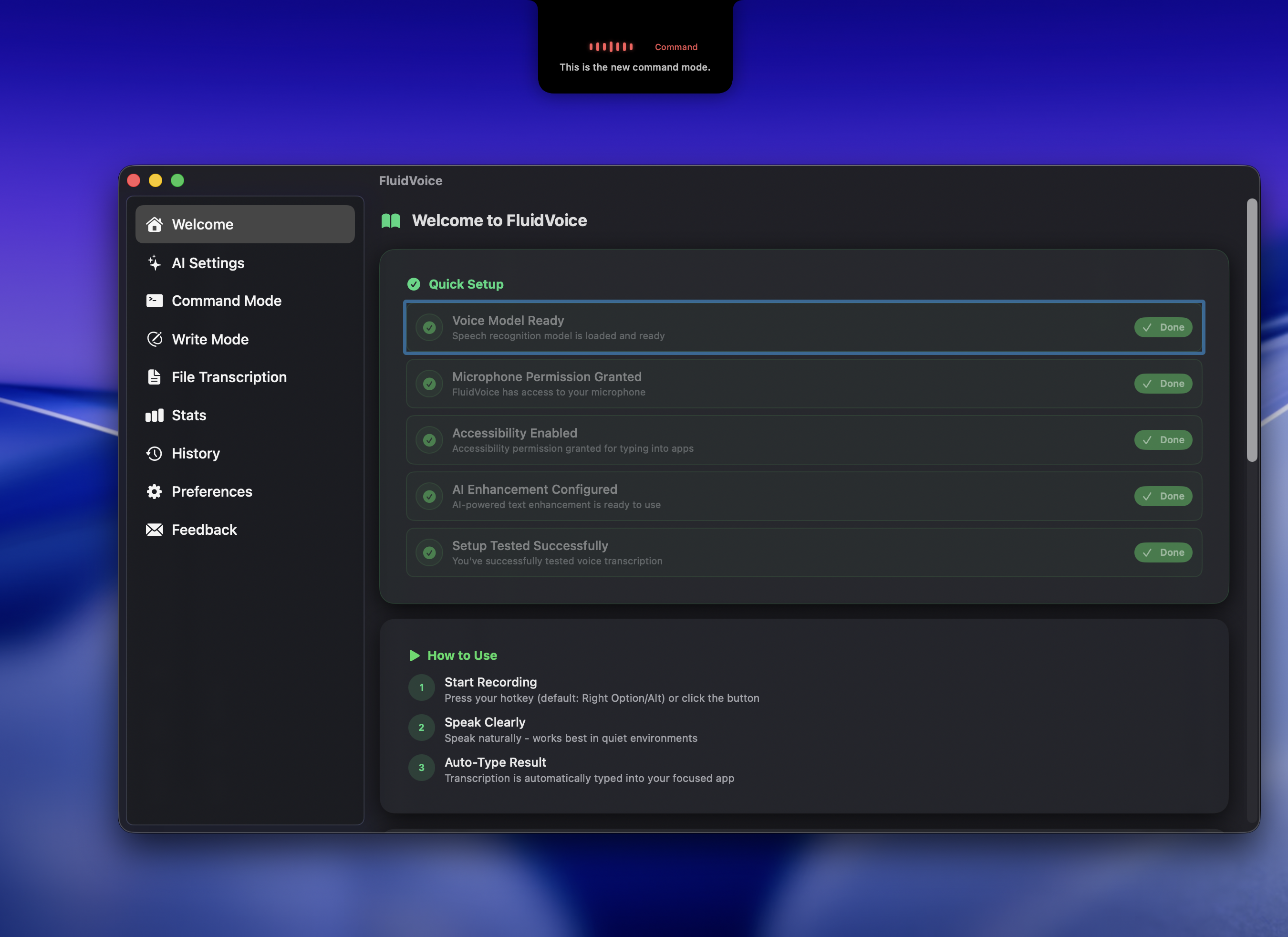 Command Mode Preview