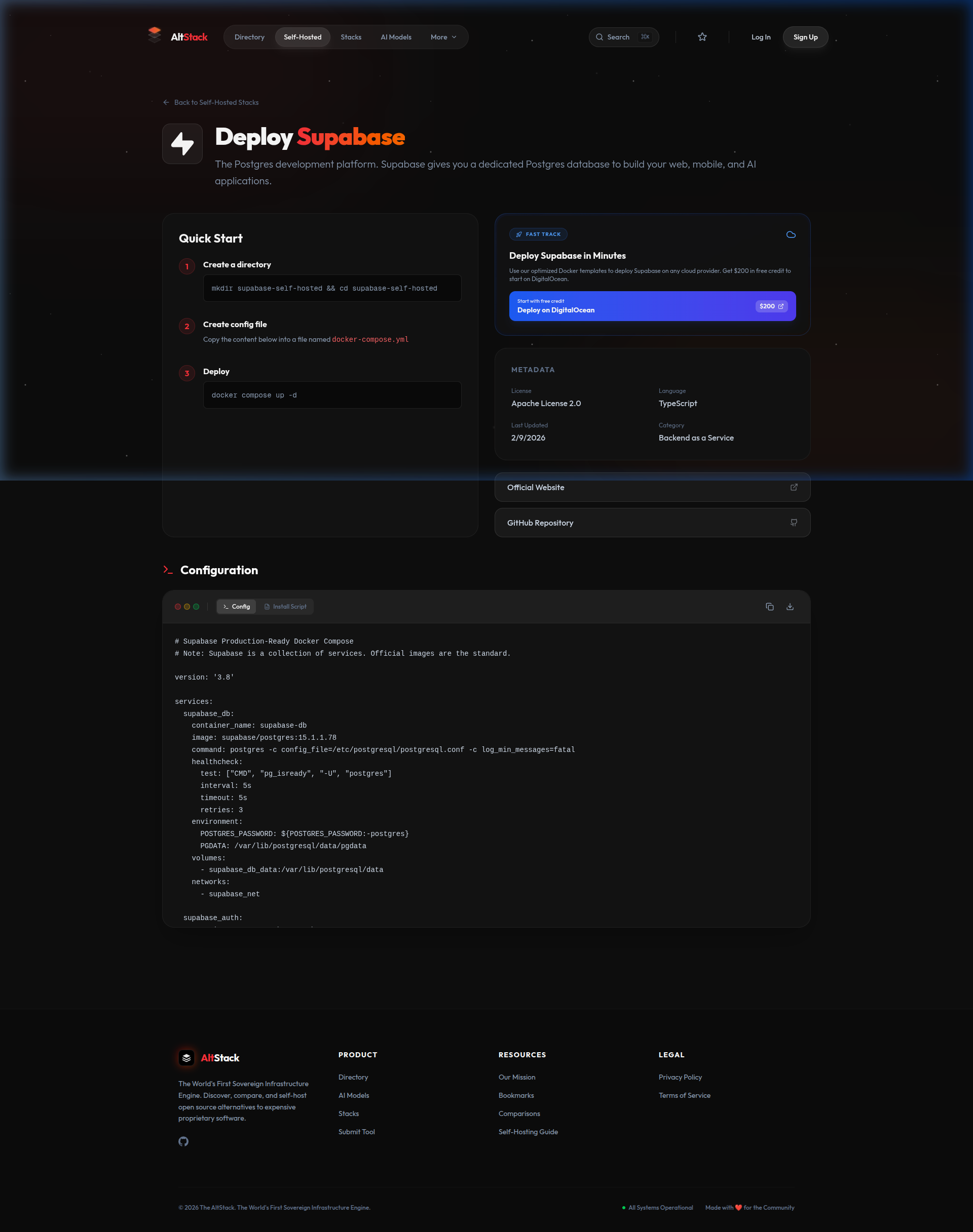 Self-Hosted Guide — Supabase