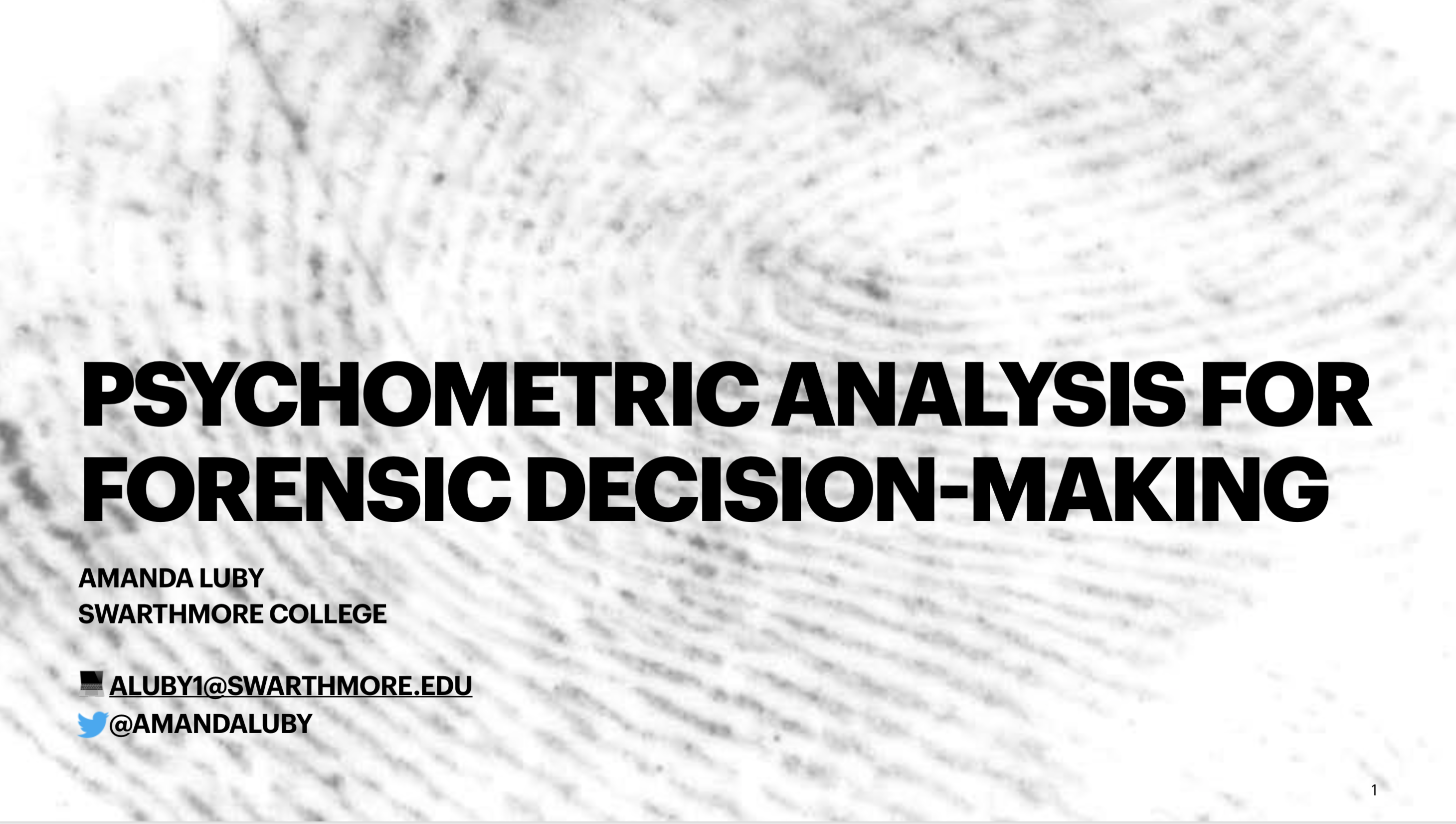 title slide: Psychometrics for Forensic Decision-Making