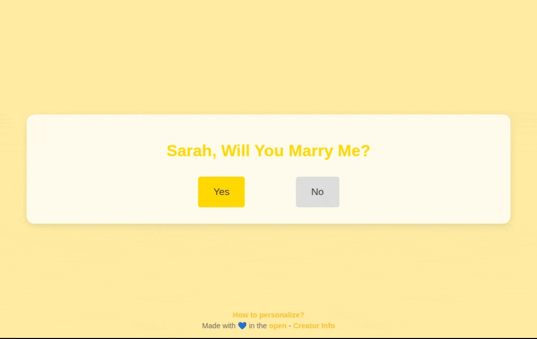 Will You Marry Me? Site Demo