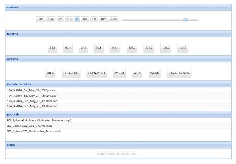 My Raspberry Pi web interface (UI)