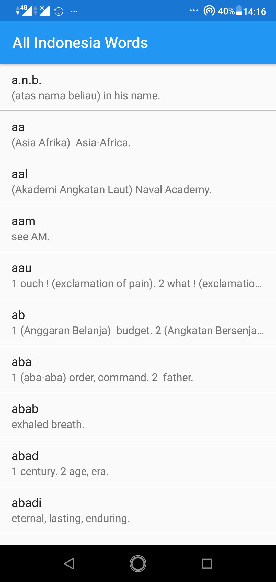 All Indonesian Words