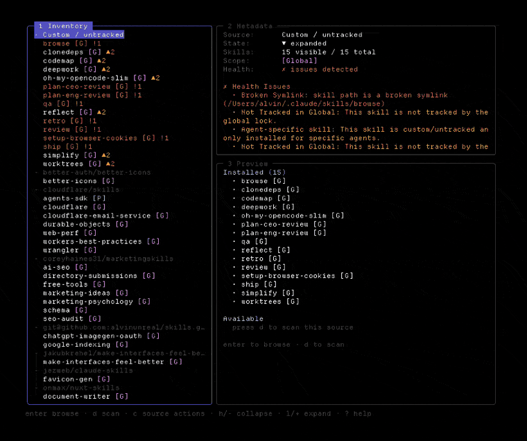 Lazy Skills terminal UI demo
