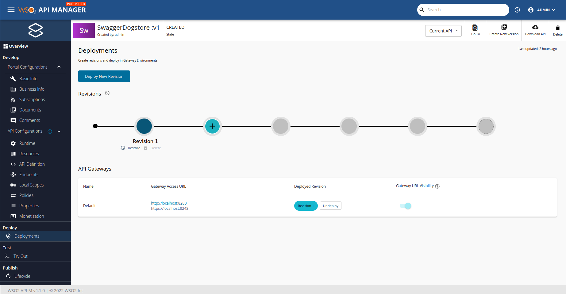 rest api interface deployment done