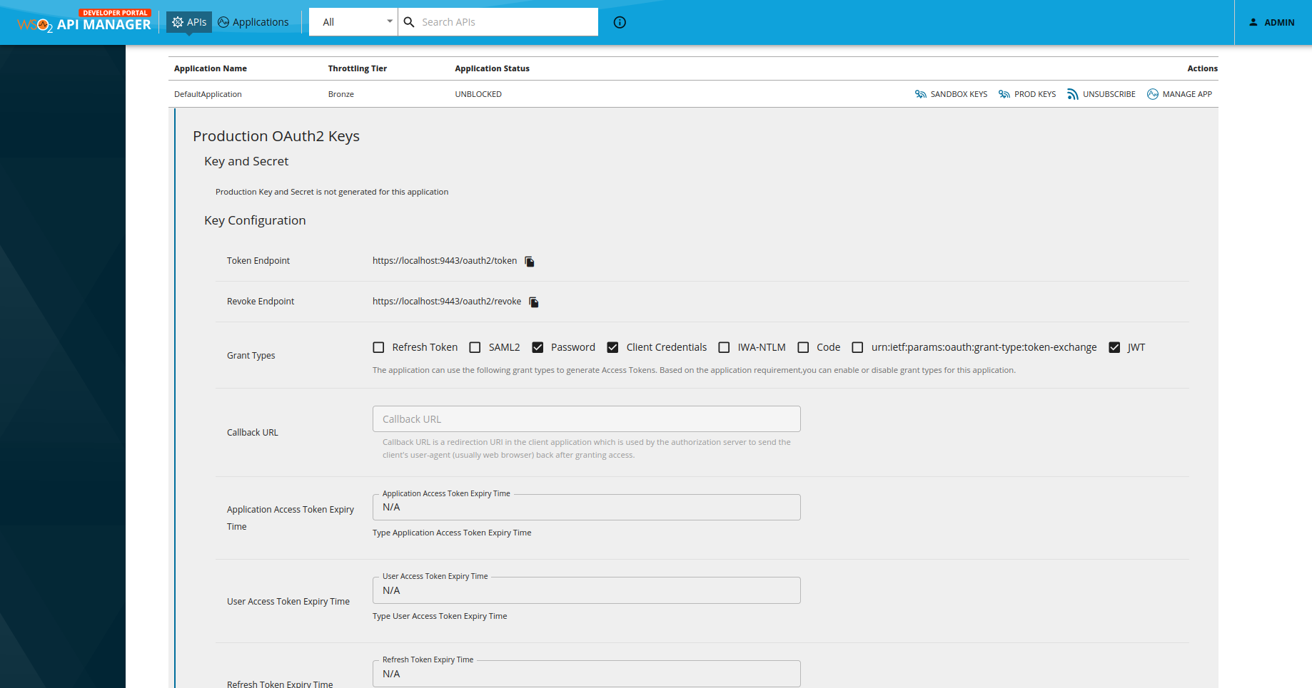 rest api generate keys