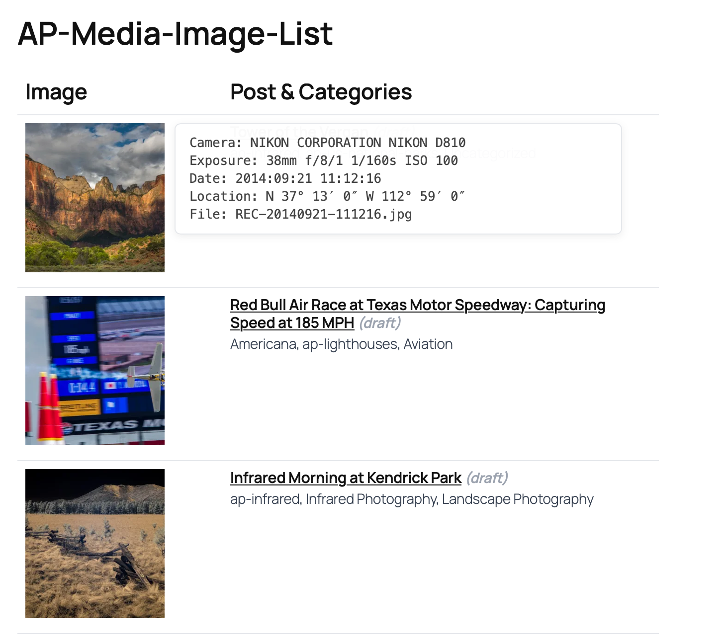 Media table