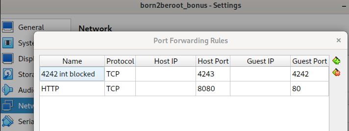 VirtualBox Port Forwarding