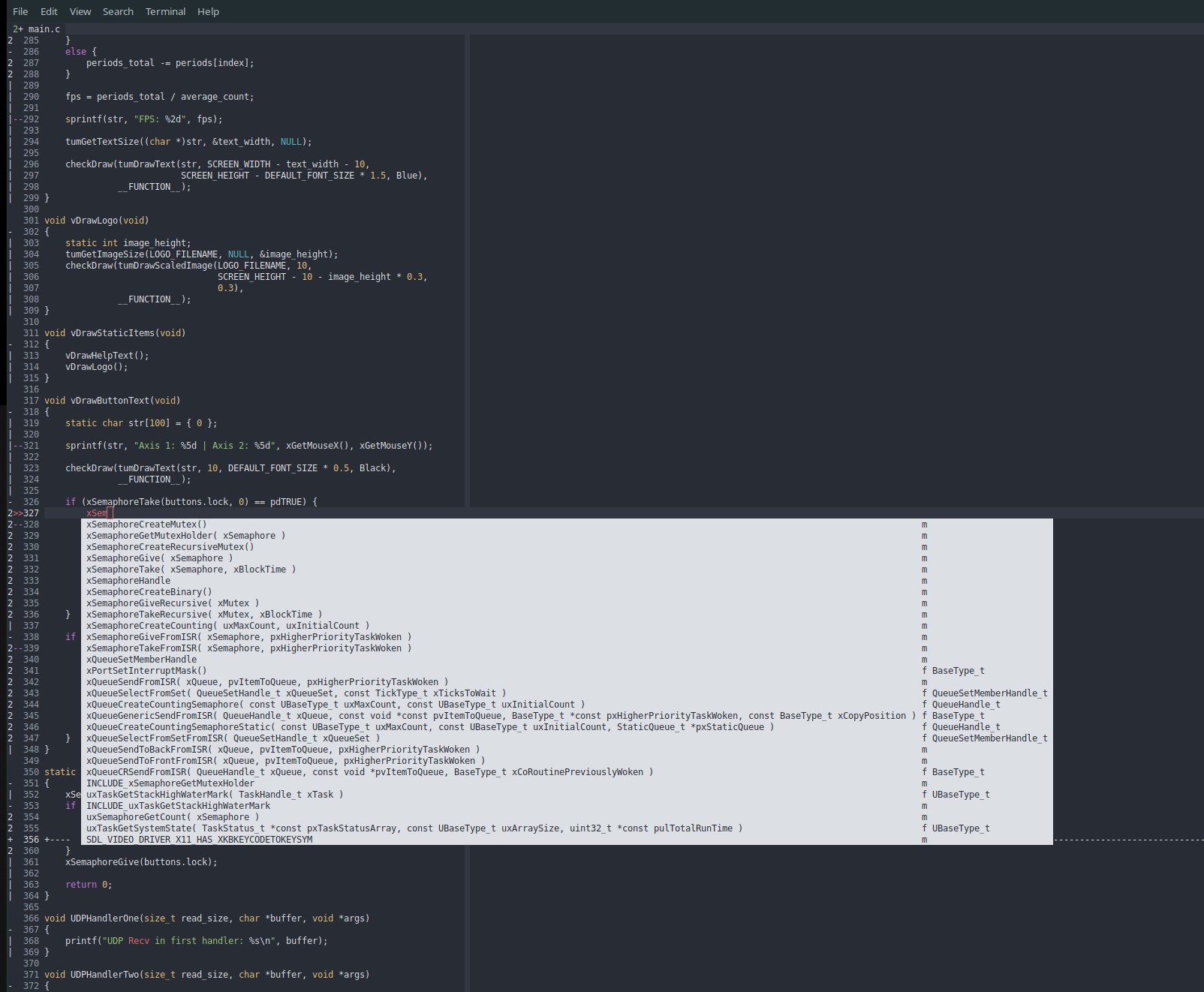 Vim usage screenshot