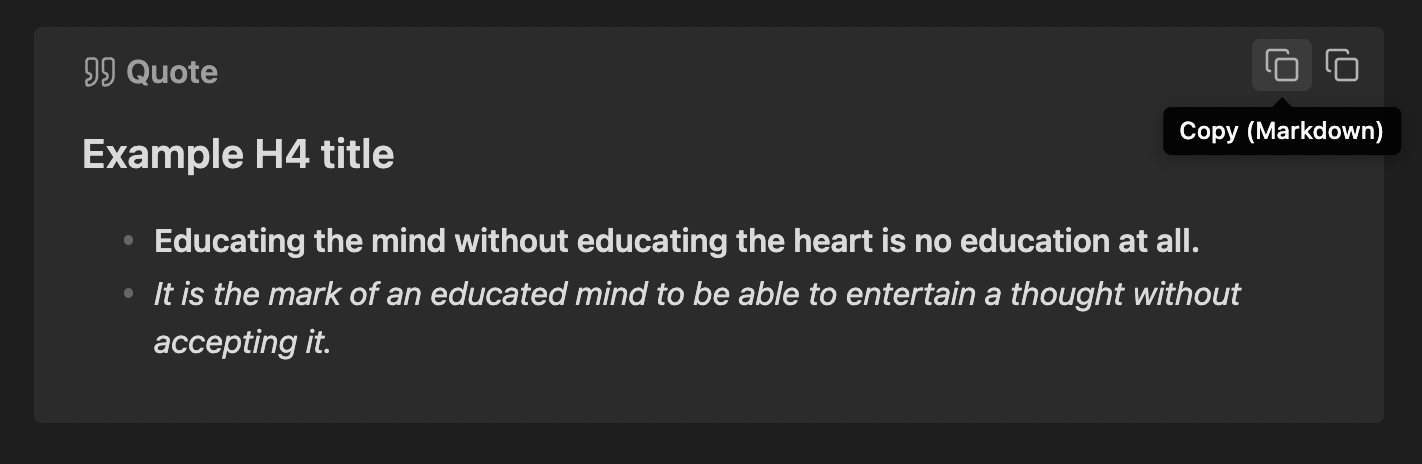 Copy Markdown Button