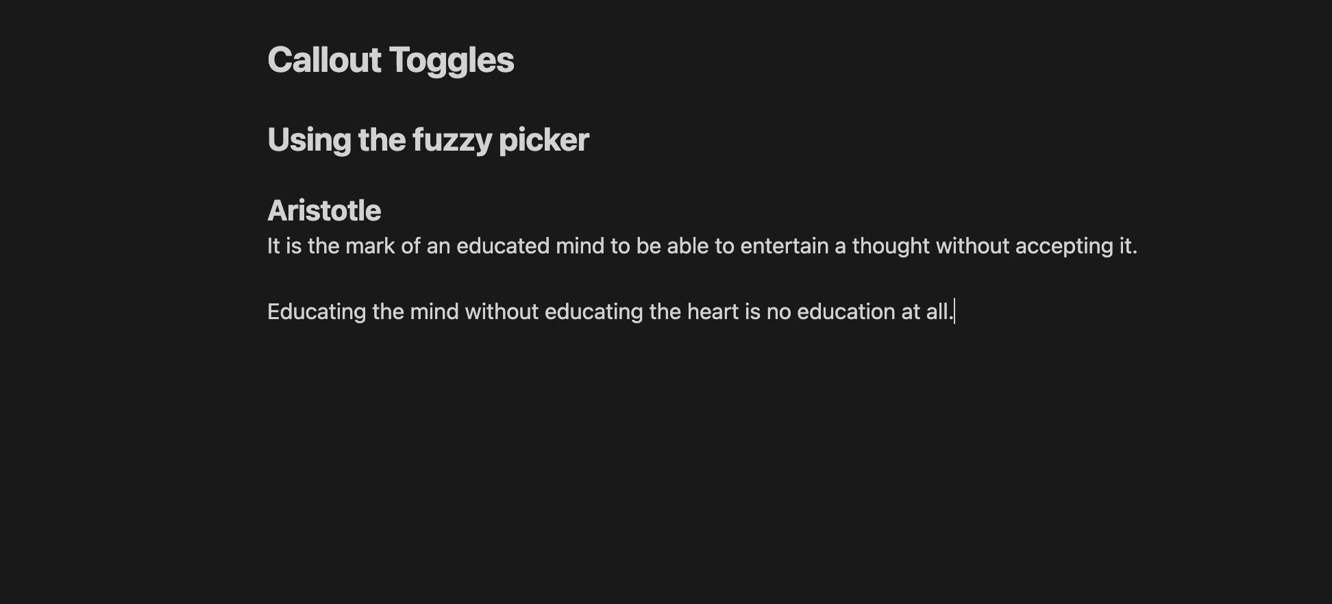 Using the fuzzy picker