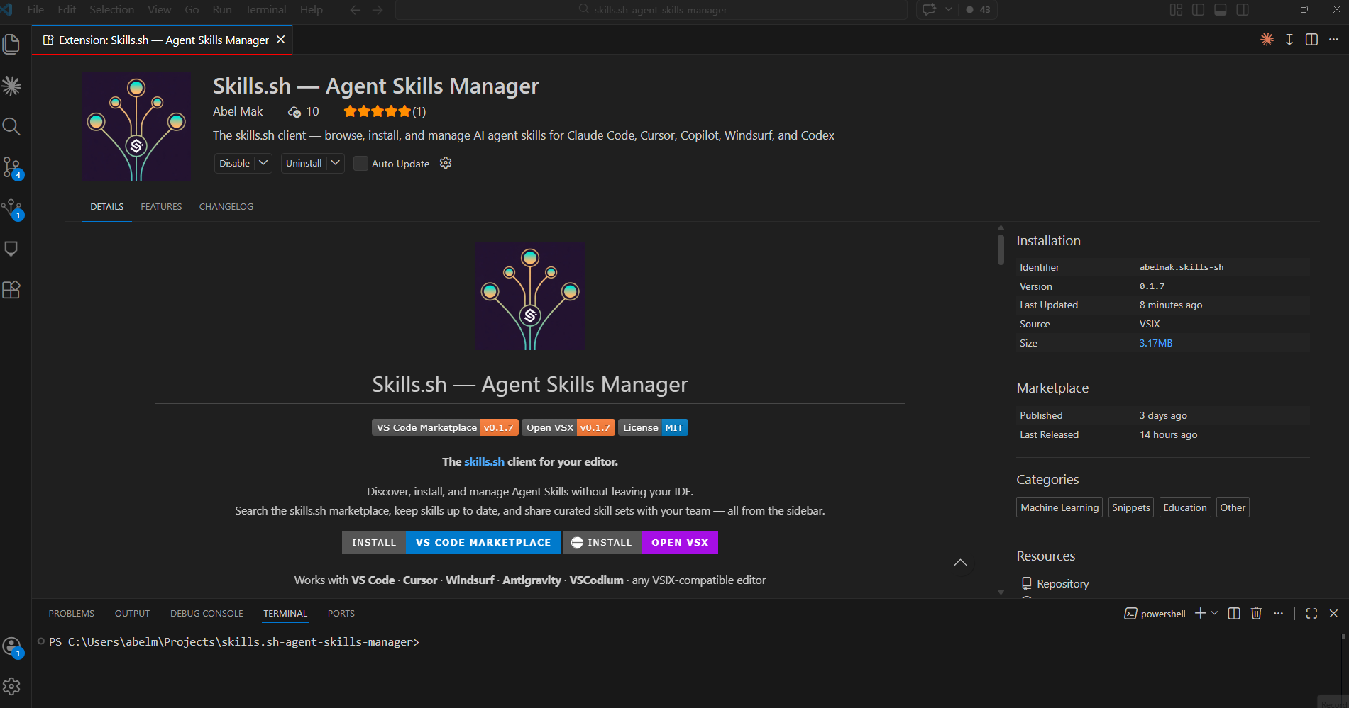 Share skills with your team via skills.json