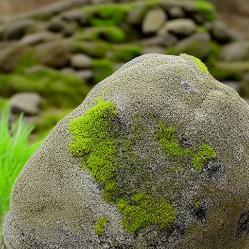 An image of an ancient mossy stone