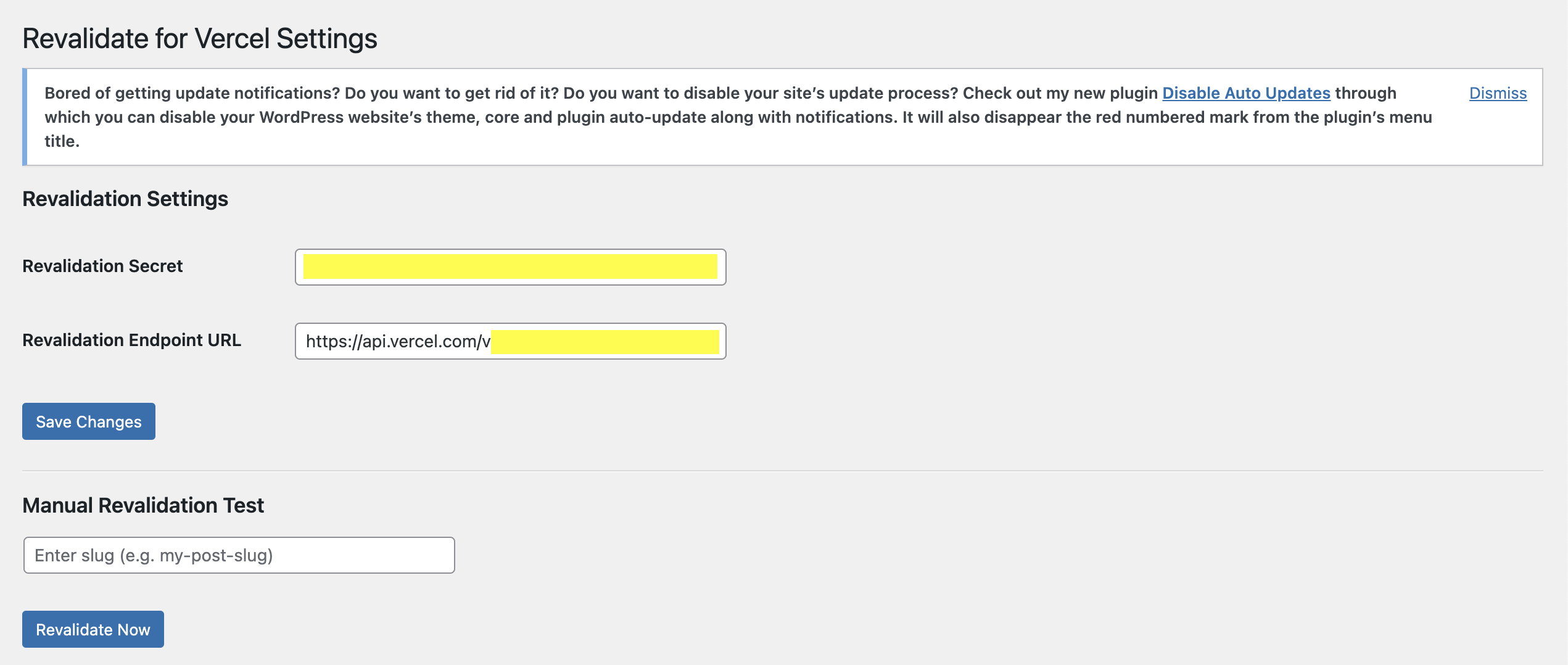 Plugin Settings