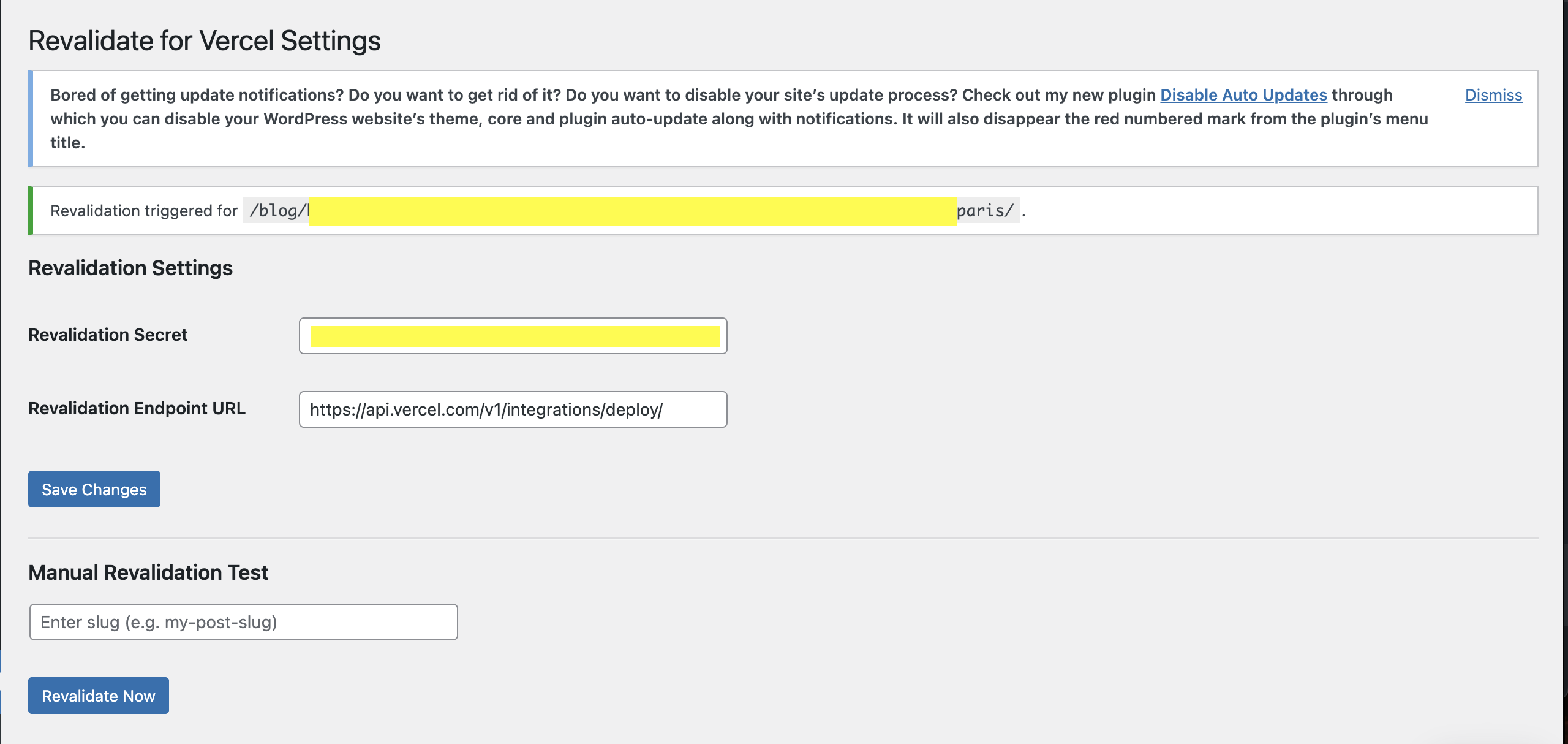 Plugin Settings