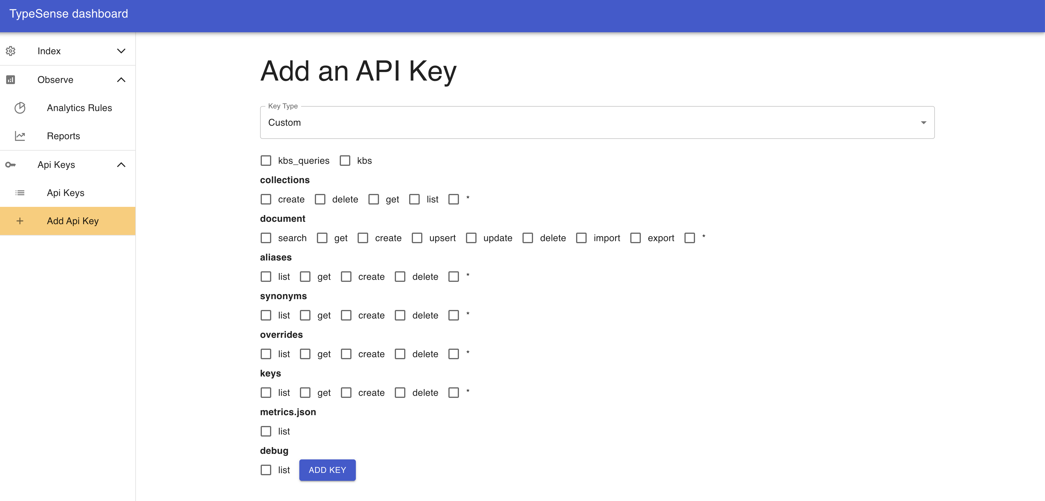 Add API Keys
