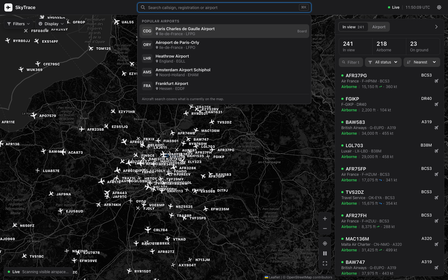 Unified aircraft and airport search