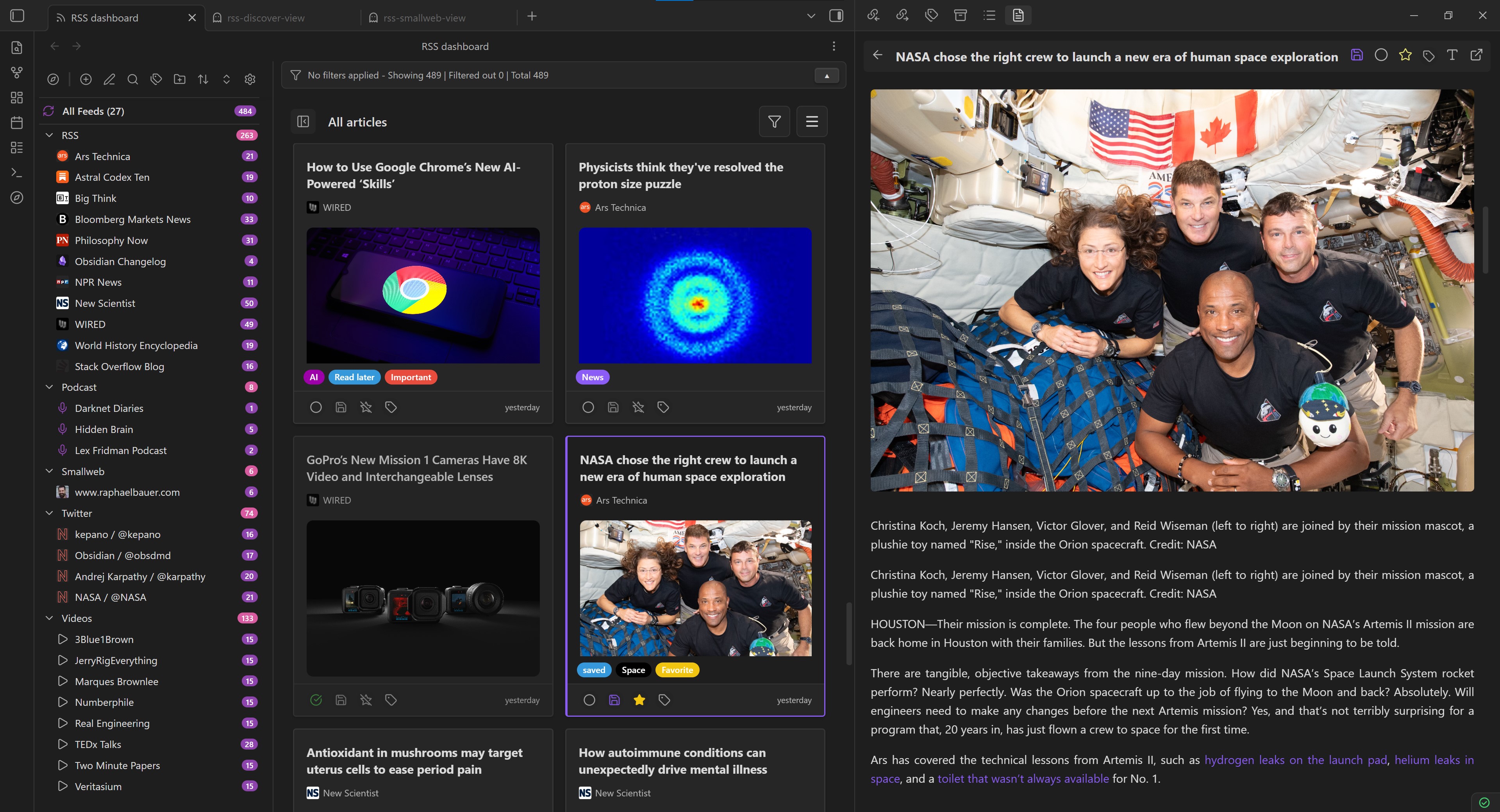 Article reader view