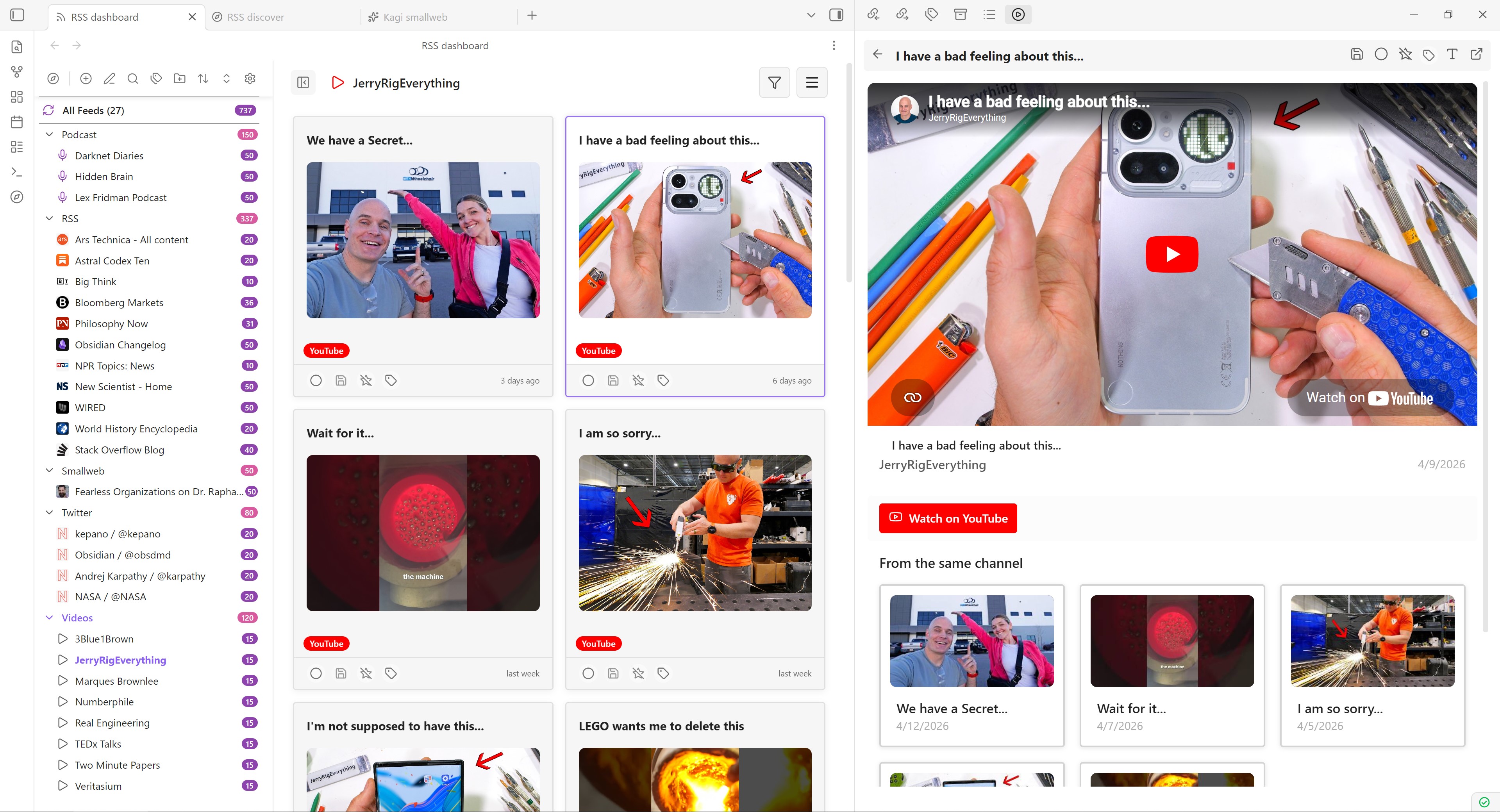 YouTube integration in light mode