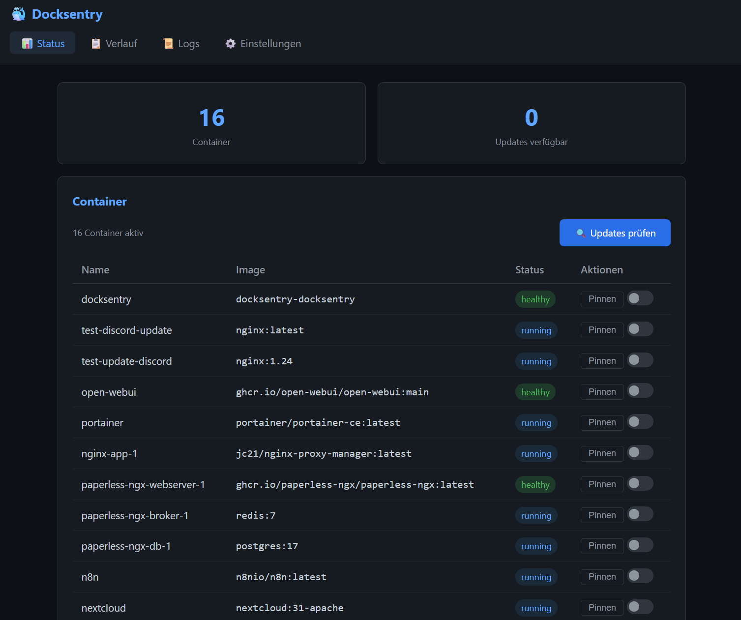 Web UI Status