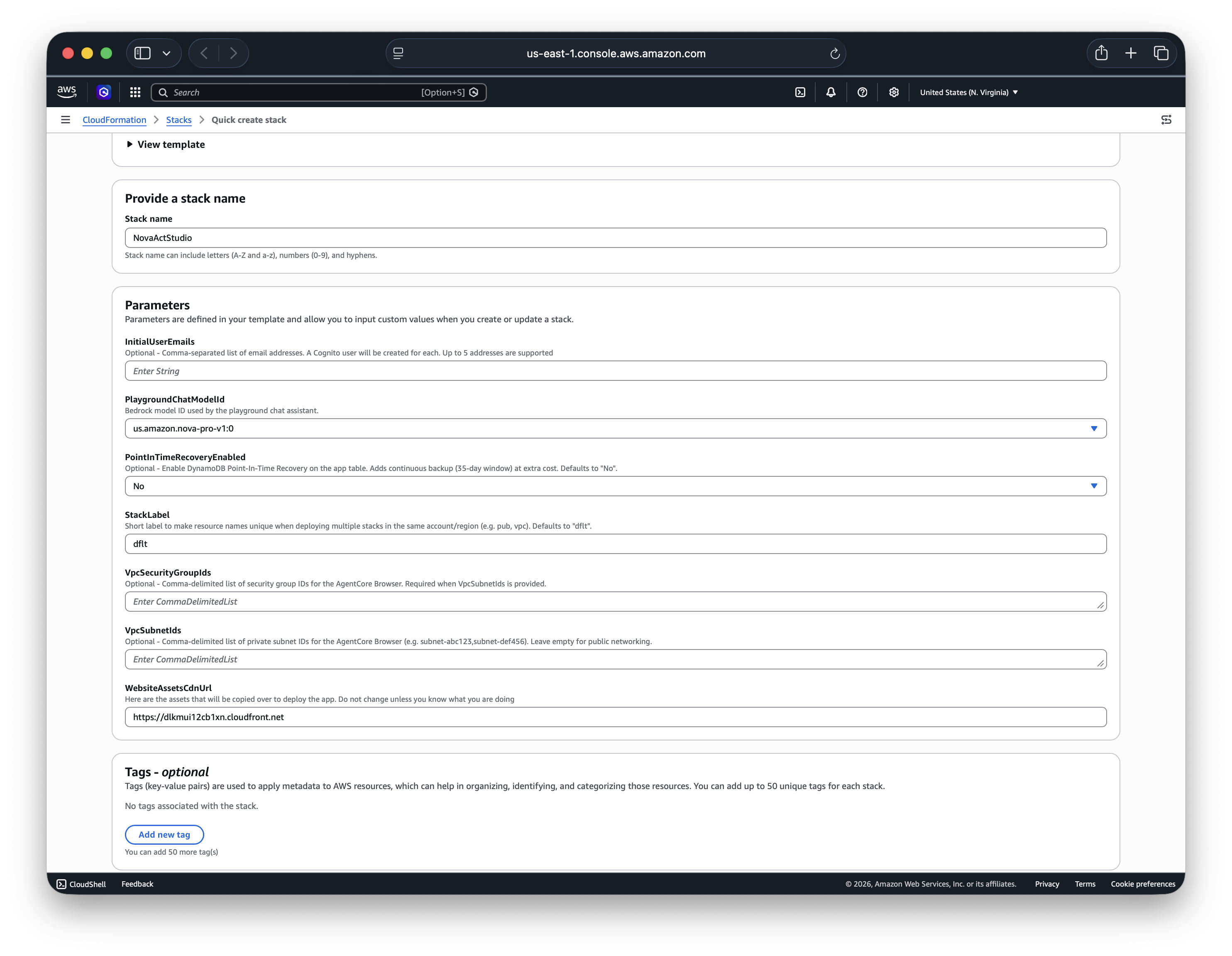 Quick-create console