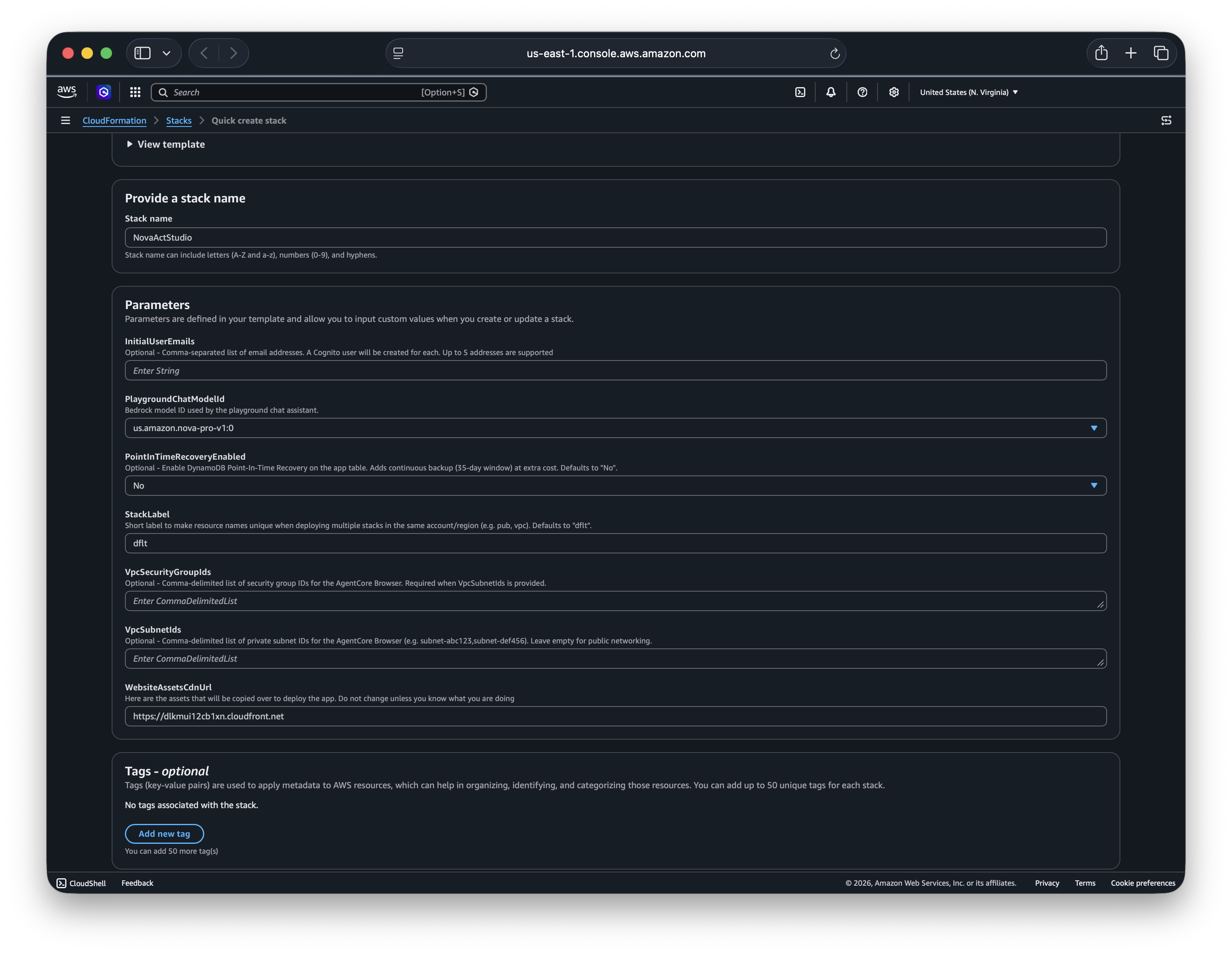Quick-create console
