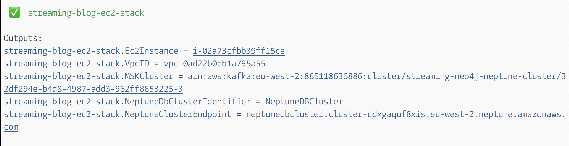 EC2 output