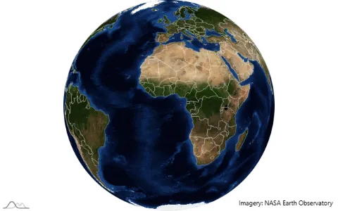 Globe with satellite imagery