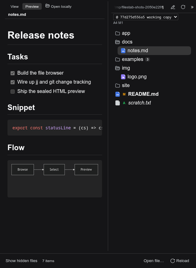 filestab screenshot 3