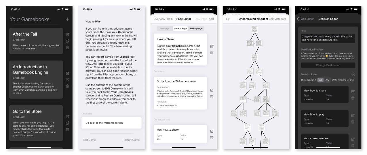 Gamebook Engine Screenshots